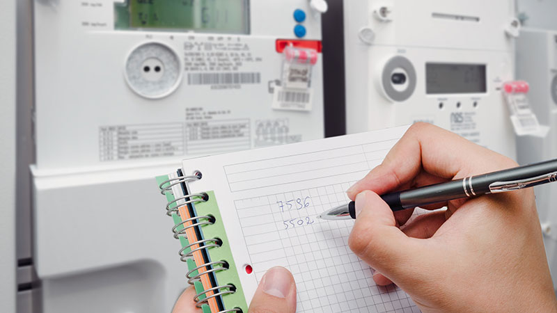 Tomar nota dos valores do contador de eletricidade